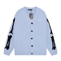 AMRI Cotton V-Neck Bones Cardigan Sweater Blue