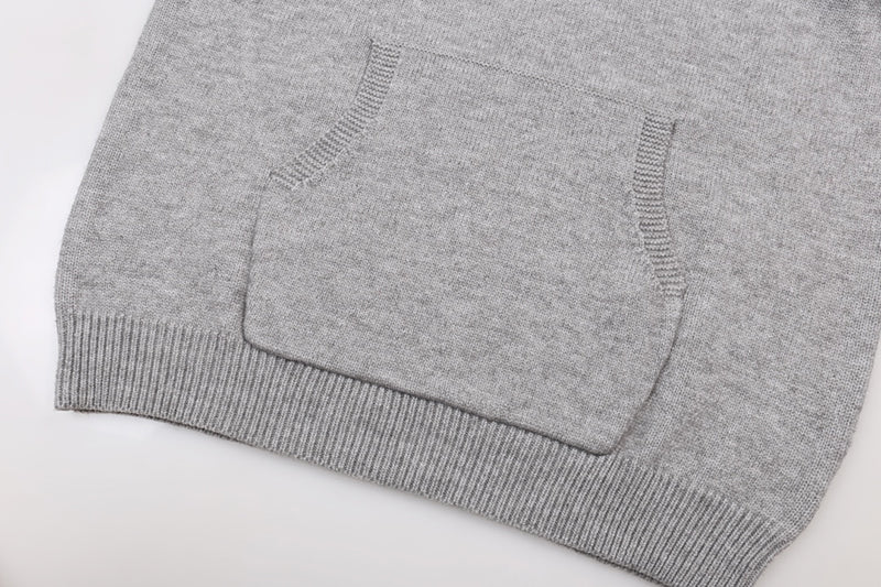 AMRI Grey Core Knitted Sweater Hoodie