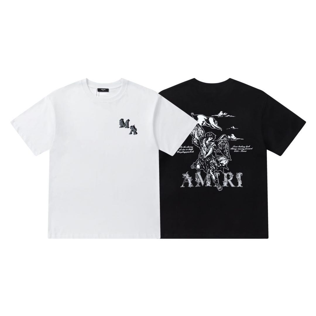 AMRI Angel-print cotton-jersey T-Shirt