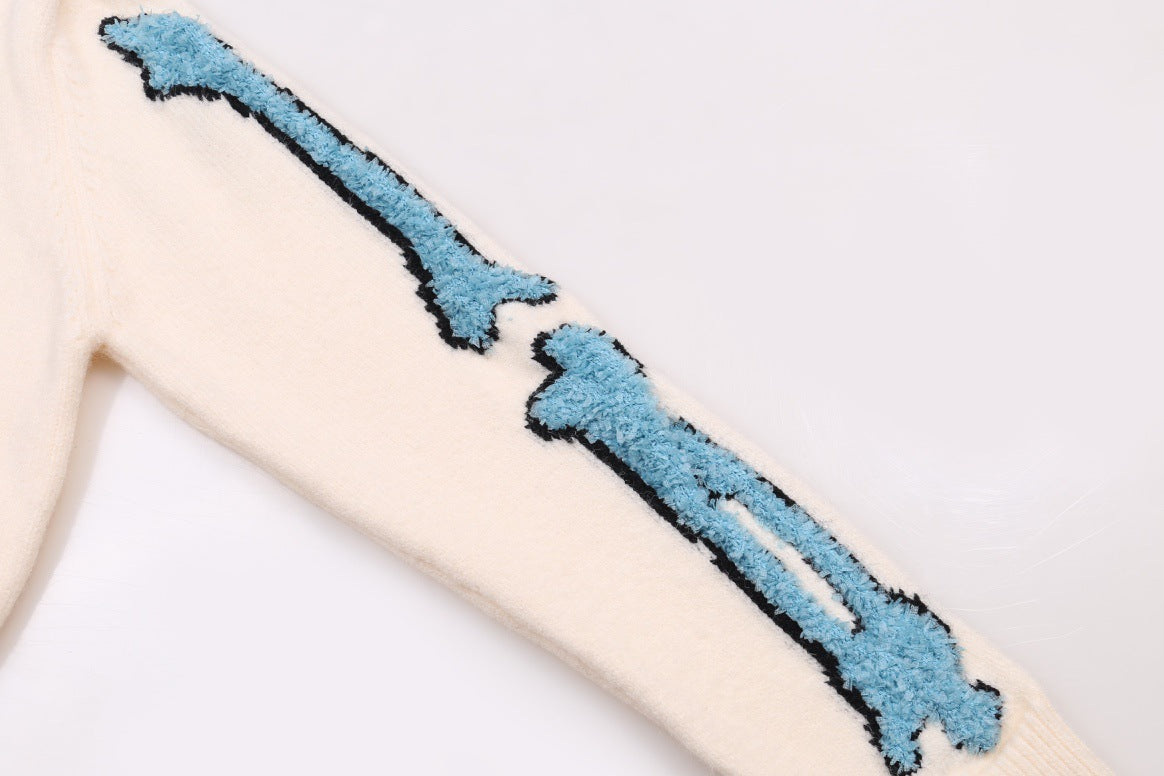 AMRI Cotton V-Neck Bones Cardigan