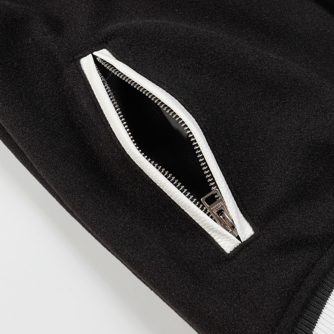 AMRI Logo-Appliquéd Leather Bomber Jacket