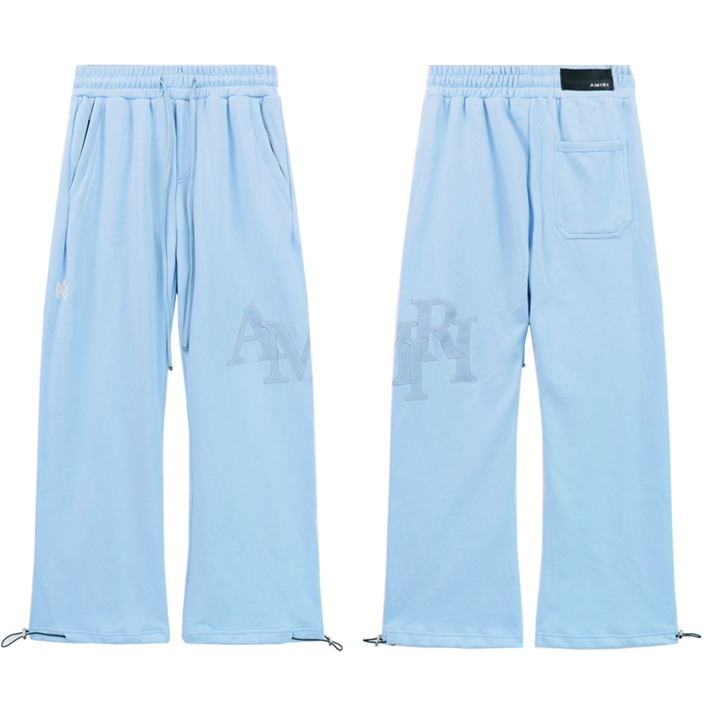 AMRI Leather Logo Cotton-Jersey Pant