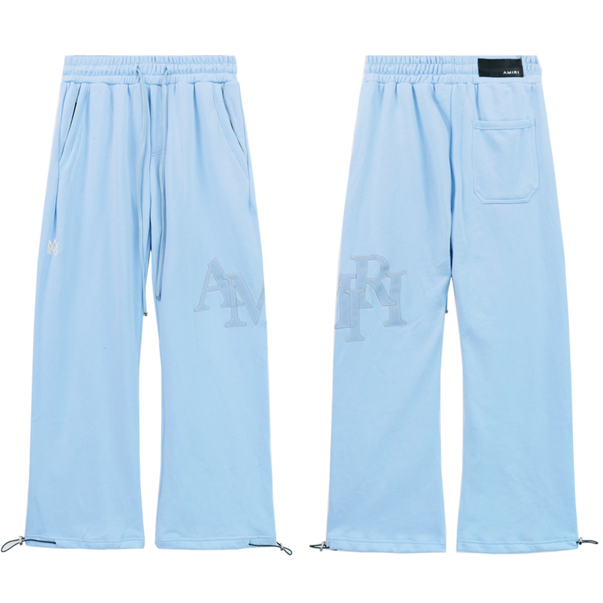AMRI Leather Logo Cotton-Jersey Pant