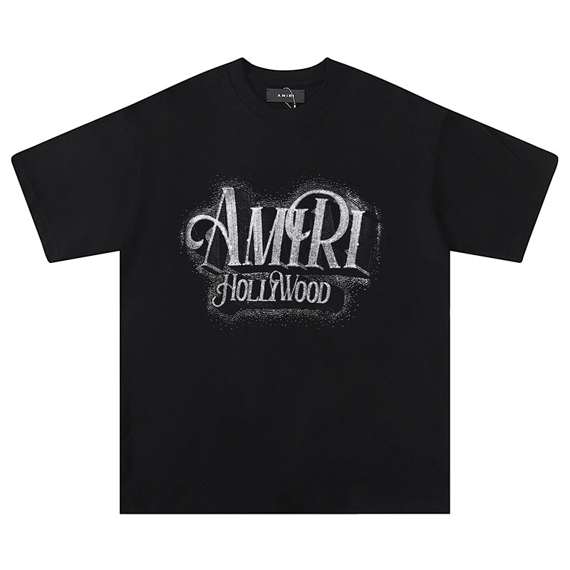 AMRI Logo crystal-embellished cotton T-shirt