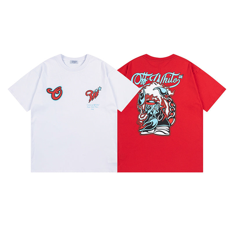 OFF WHITE Scorpio Skate Cotton Graphic T-Shirt