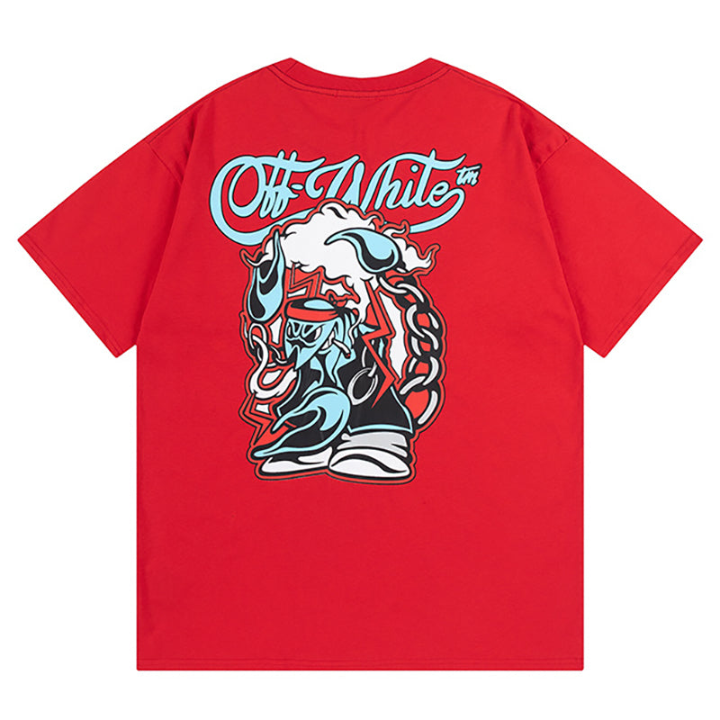 OFF WHITE Scorpio Skate Cotton Graphic T-Shirt