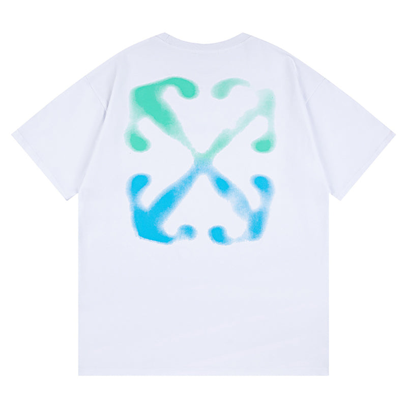 OFF WHITE Blue Arrow logo back T-Shirts