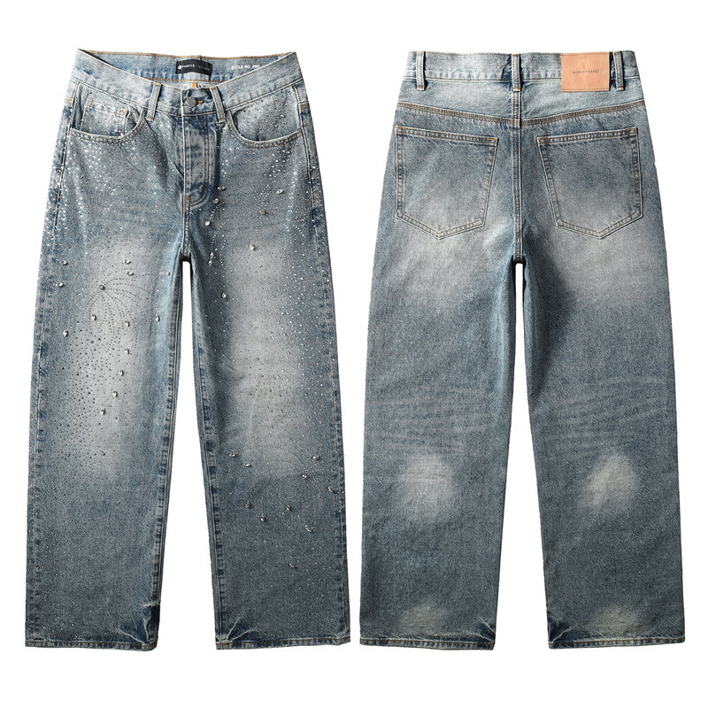 Purple Brand Crystal Diamond Jeans #9133