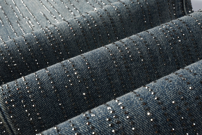 Purple Brand Crystal Diamond Jeans #9140