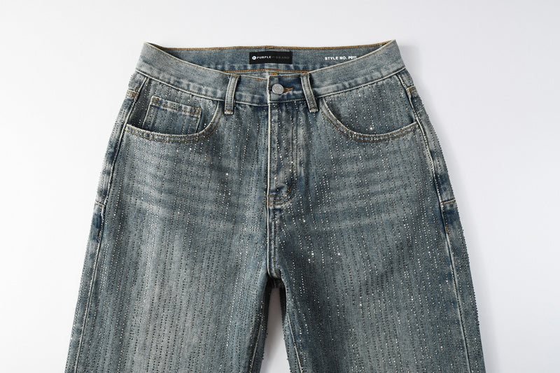 Purple Brand Crystal Diamond Jeans #9140