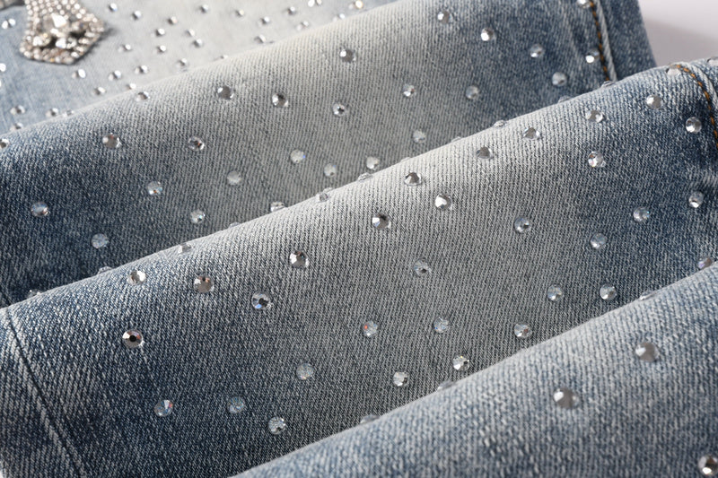 Purple Brand Crystal Diamond Jeans #9132