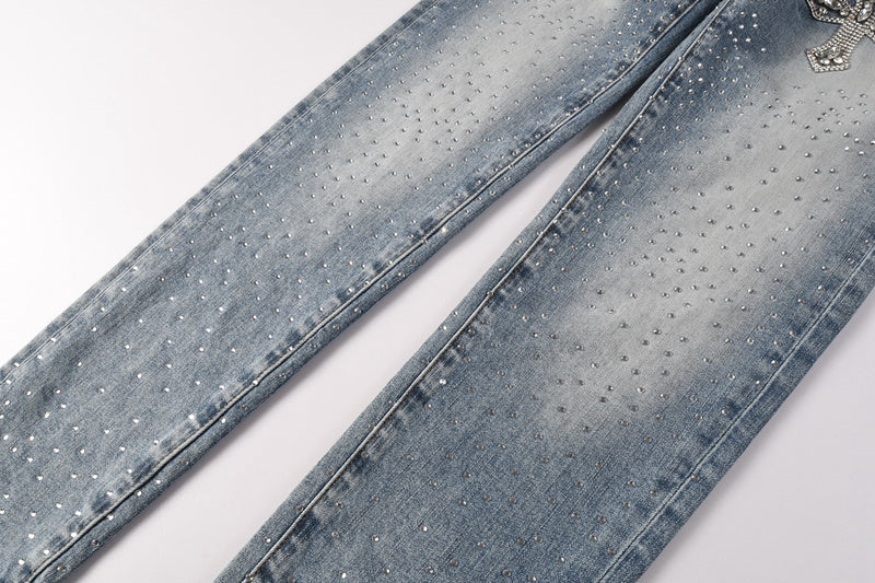 Purple Brand Crystal Diamond Jeans #9132