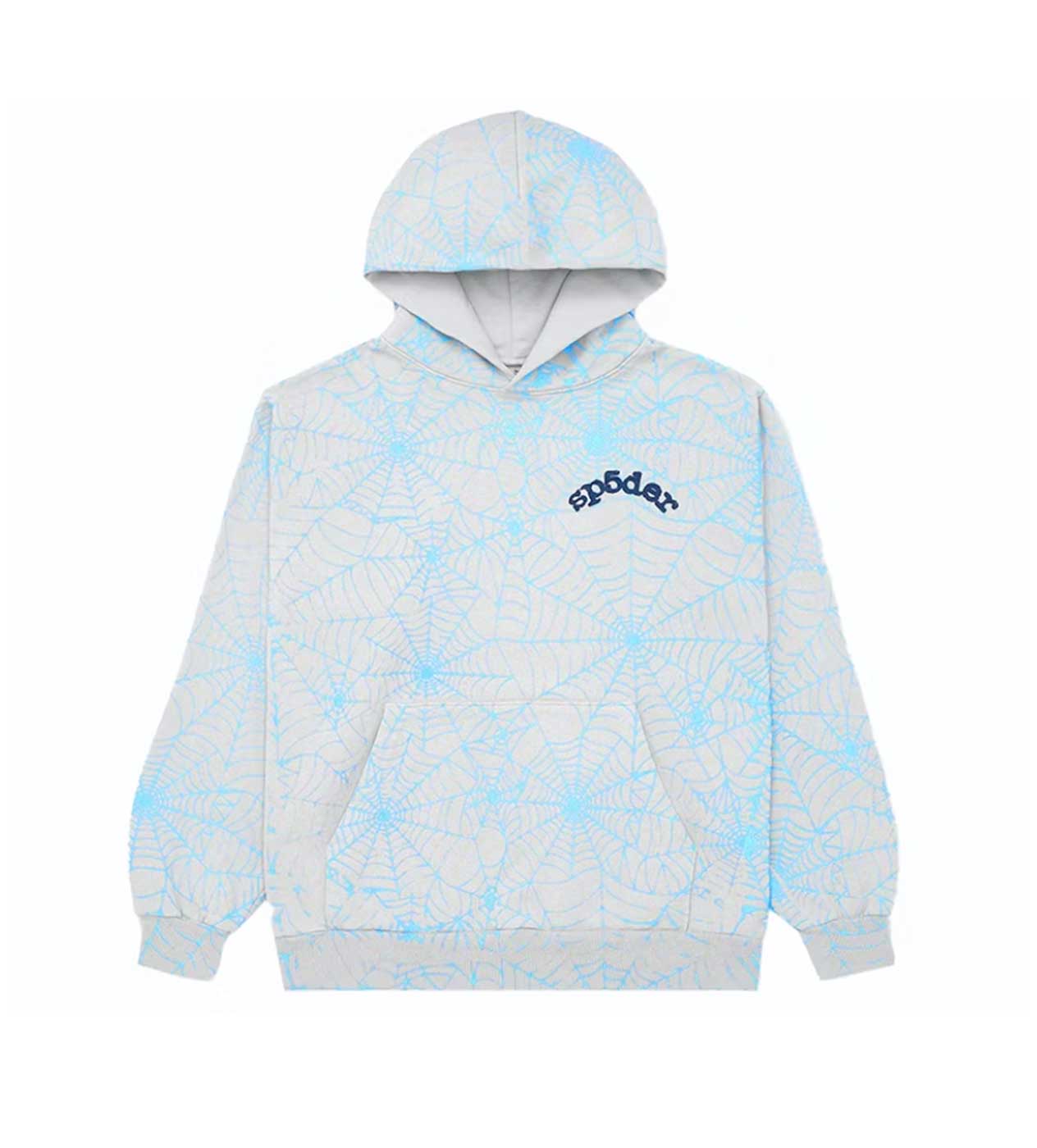 Sp5der AOP Web Heather Grey Hoodie