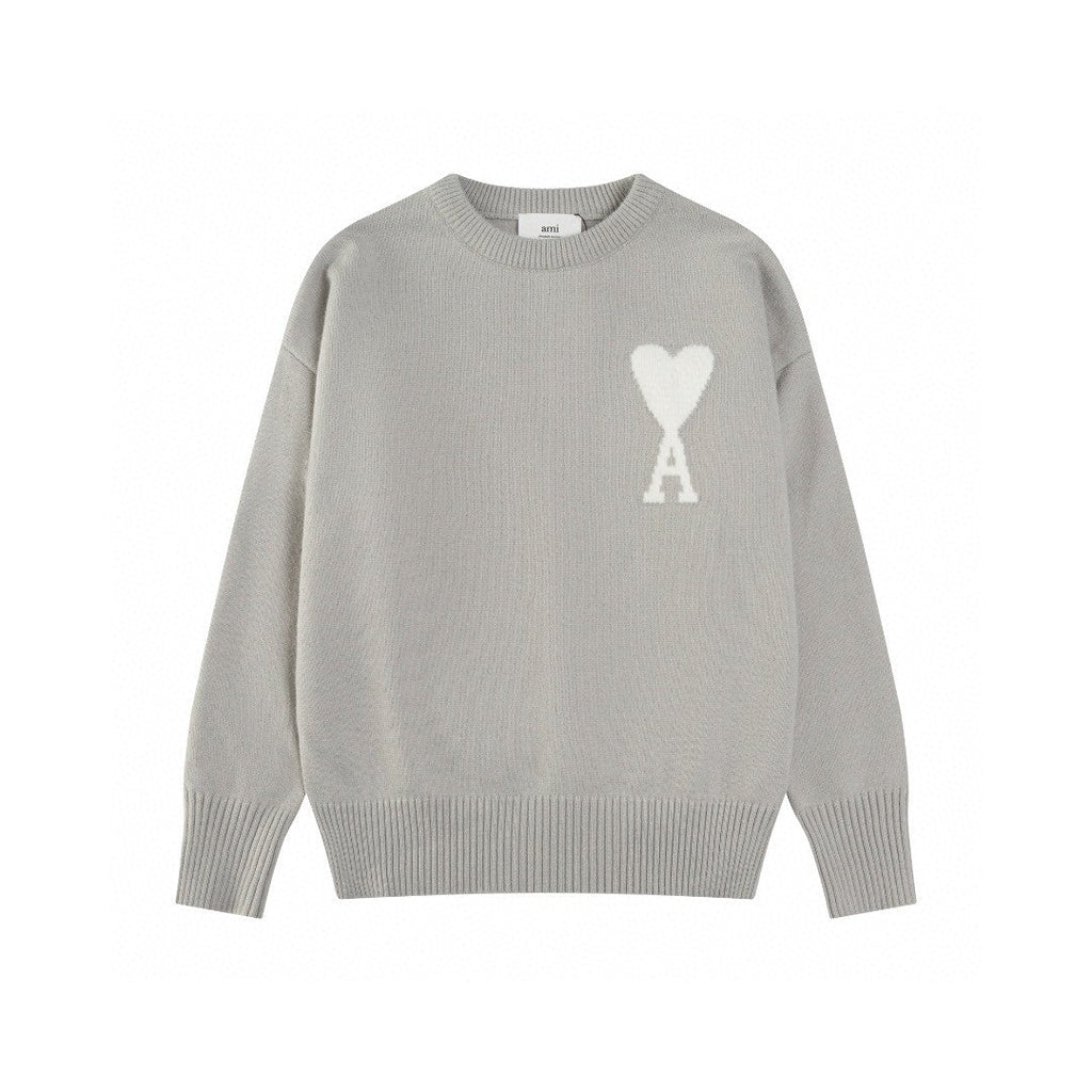 AMI Paris Classic Jacquard Heart Crewneck Sweater – 2025SS