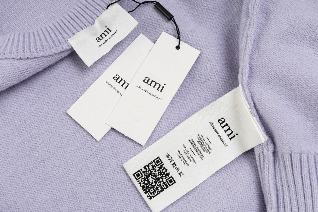 AMI Paris Classic Jacquard Heart Crewneck Sweater – 2025SS