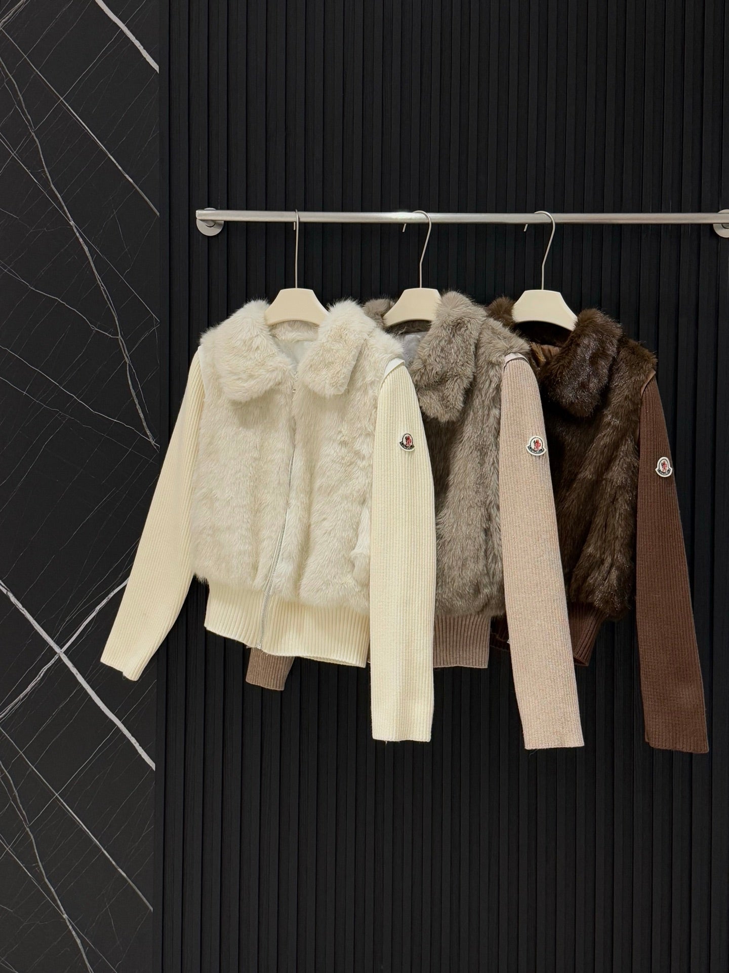 Moncler Faux Fur Convertible Jacket