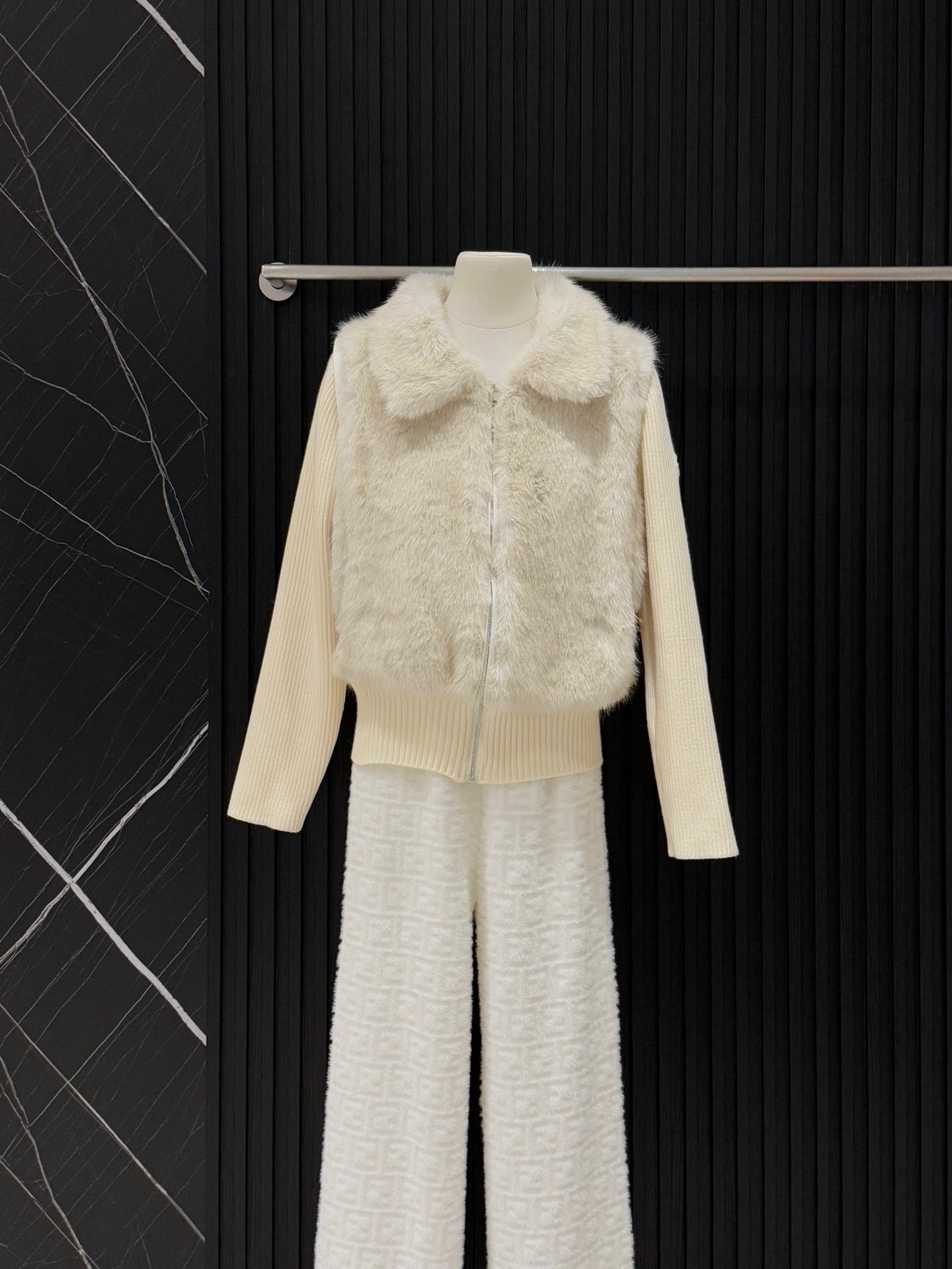 Moncler Faux Fur Convertible Jacket