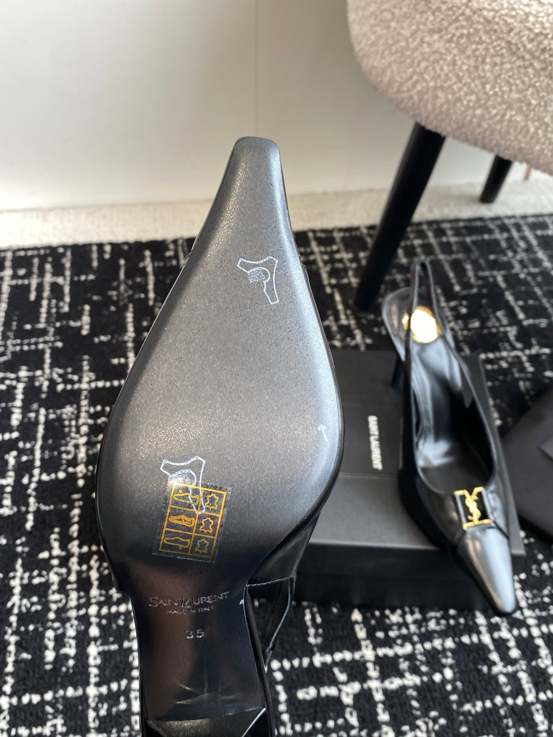 Saint Laurent Square-Toe YSL Buckle Pumps – 25SS