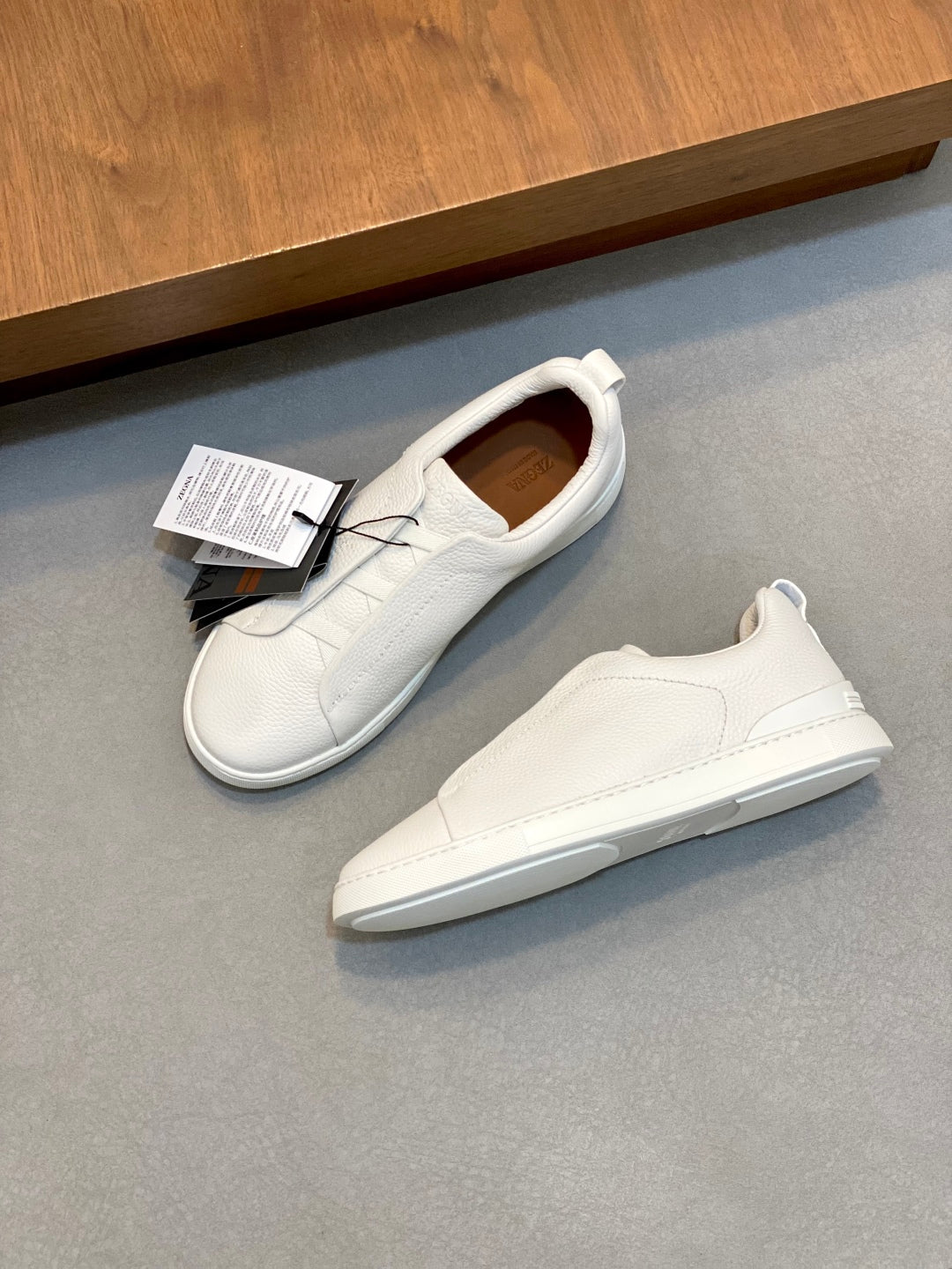 Ermenegildo Zegna Triple Stitch Deer Leather Sneakers