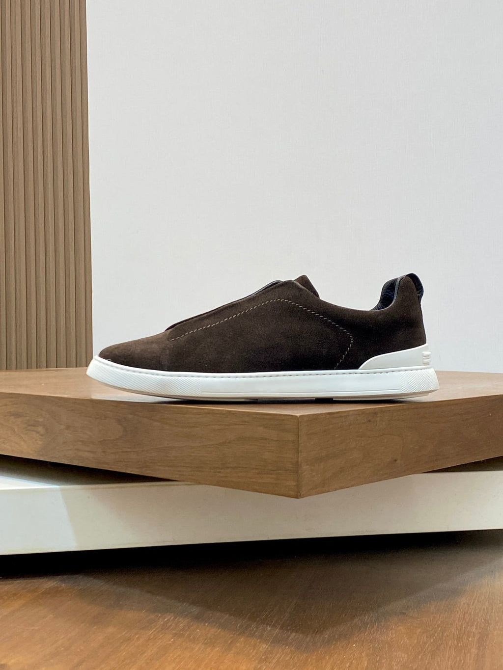 Ermenegildo Zegna Triple Stitch Deer Leather Sneakers