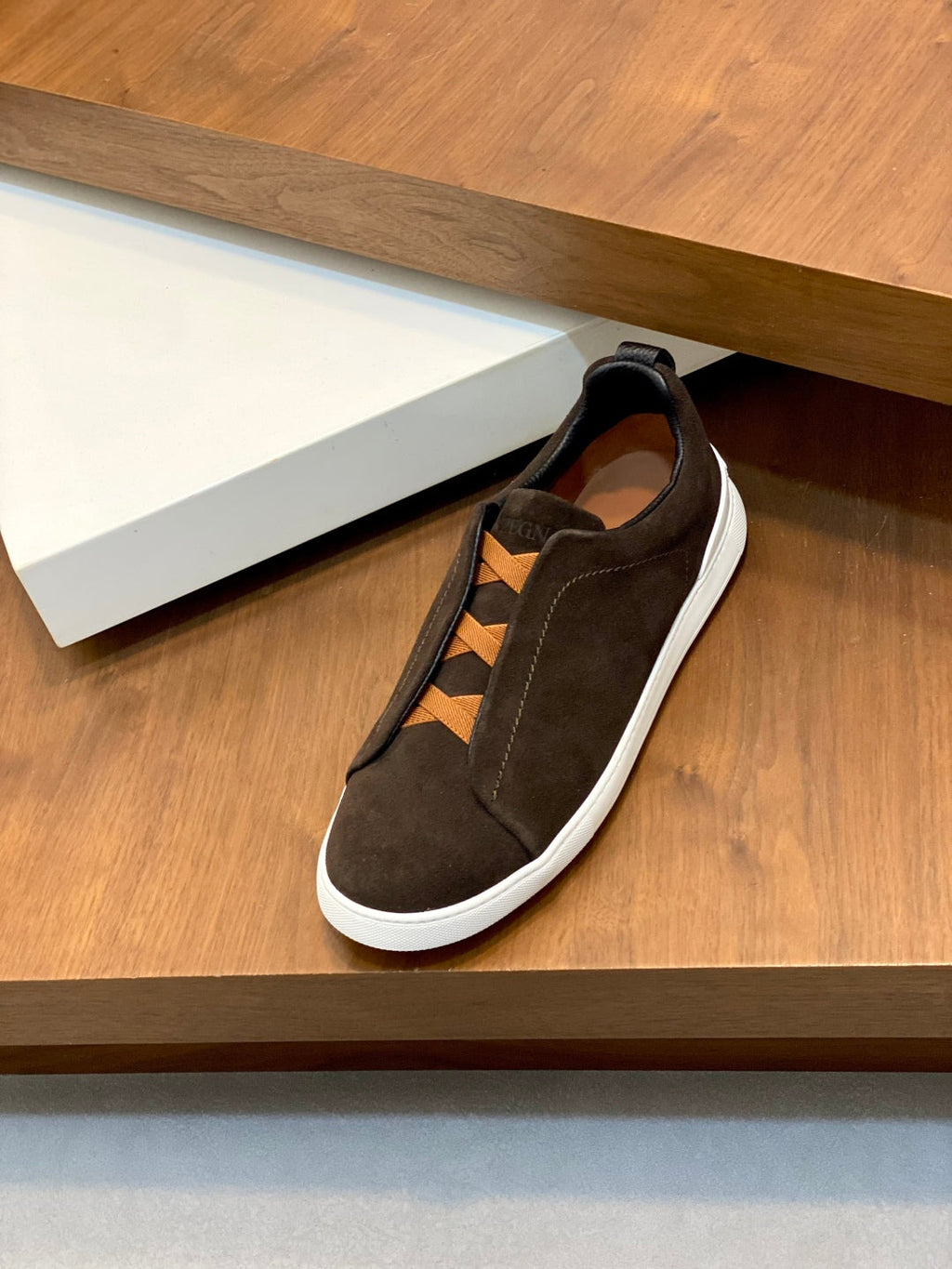 Ermenegildo Zegna Triple Stitch Deer Leather Sneakers