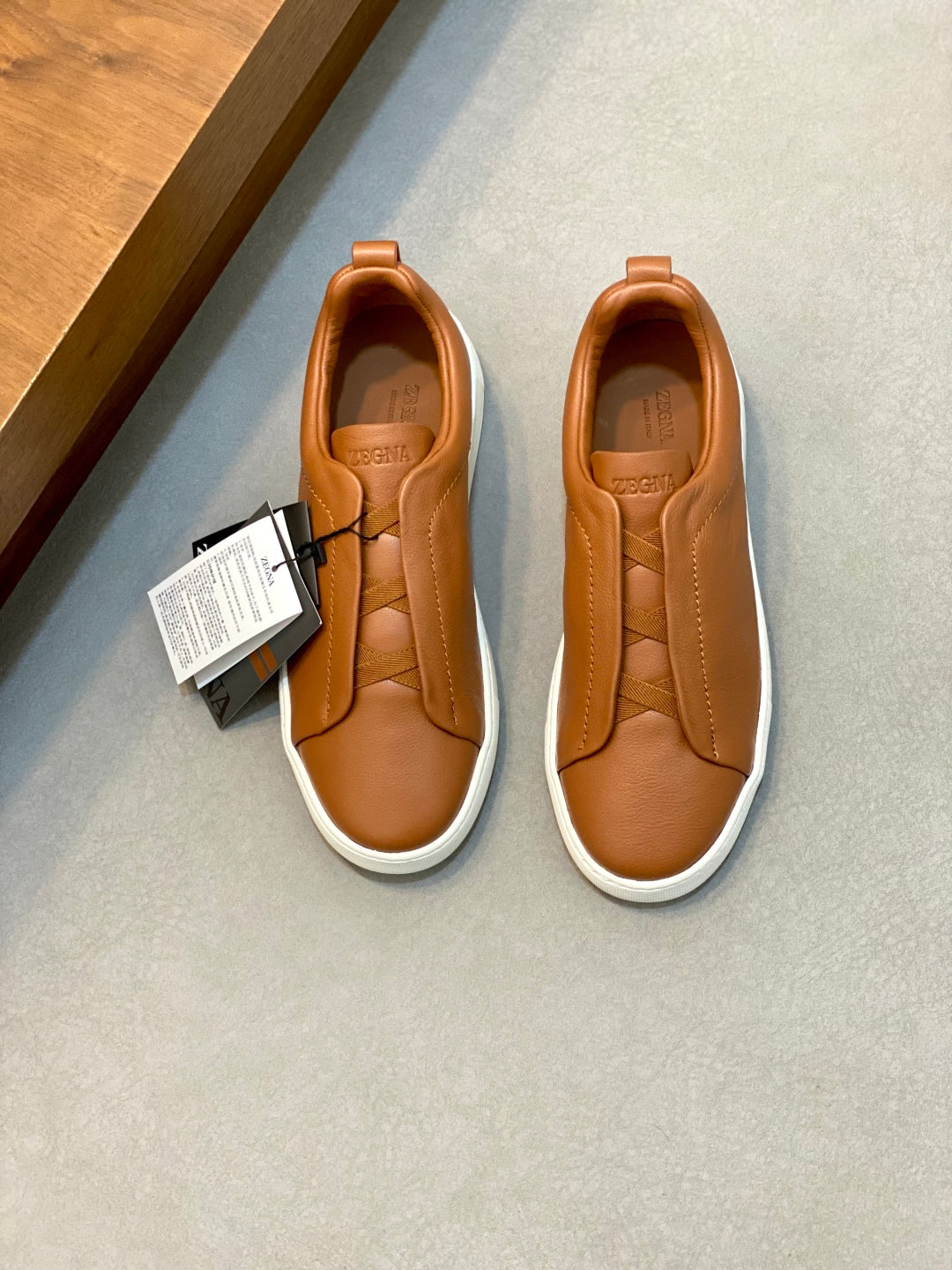 Ermenegildo Zegna Triple Stitch Deer Leather Sneakers