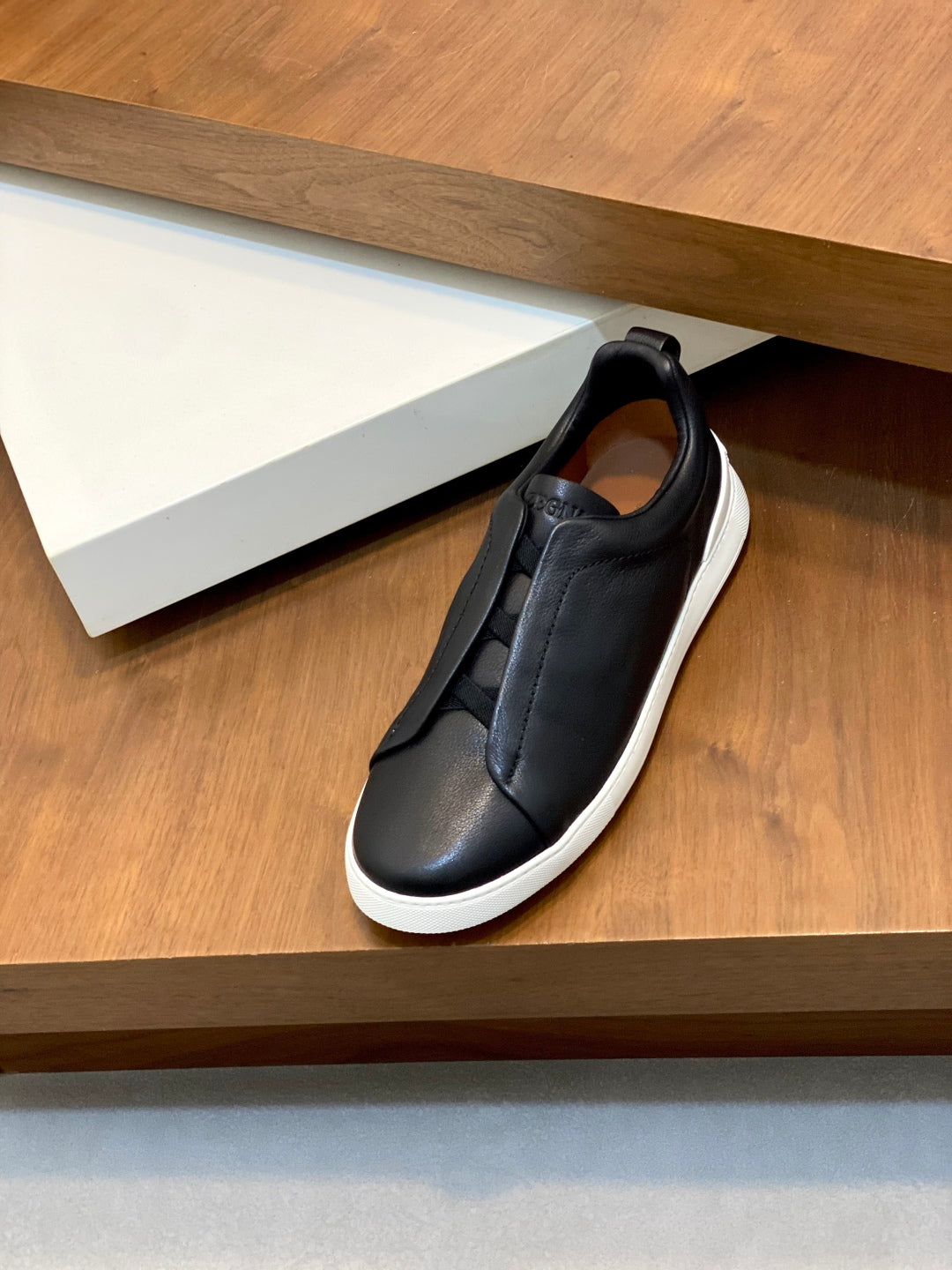 Ermenegildo Zegna Triple Stitch Deer Leather Sneakers