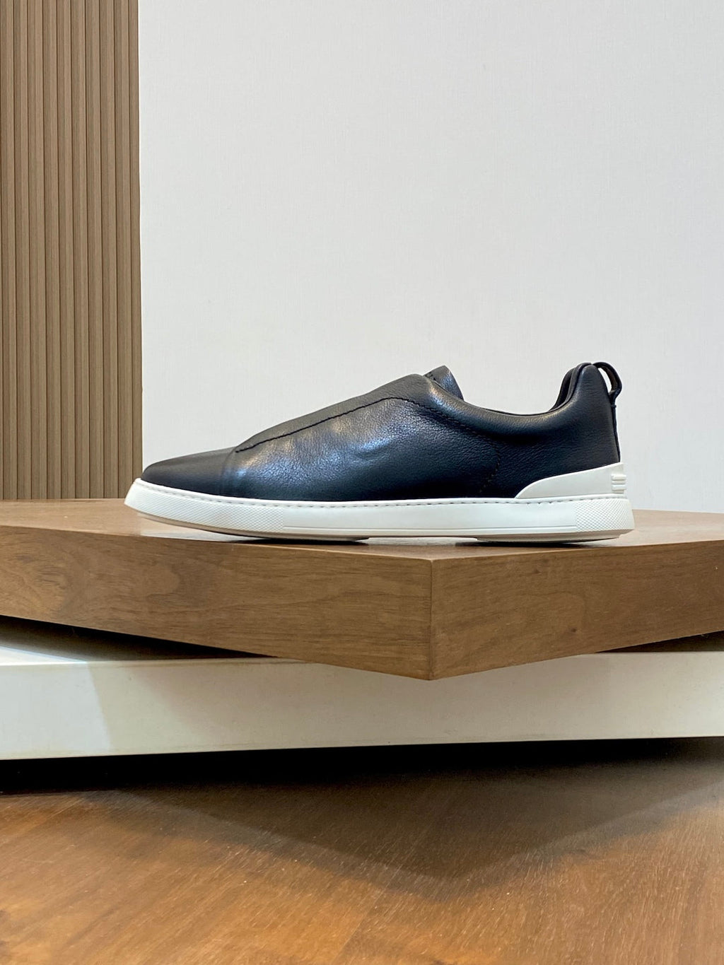 Ermenegildo Zegna Triple Stitch Deer Leather Sneakers