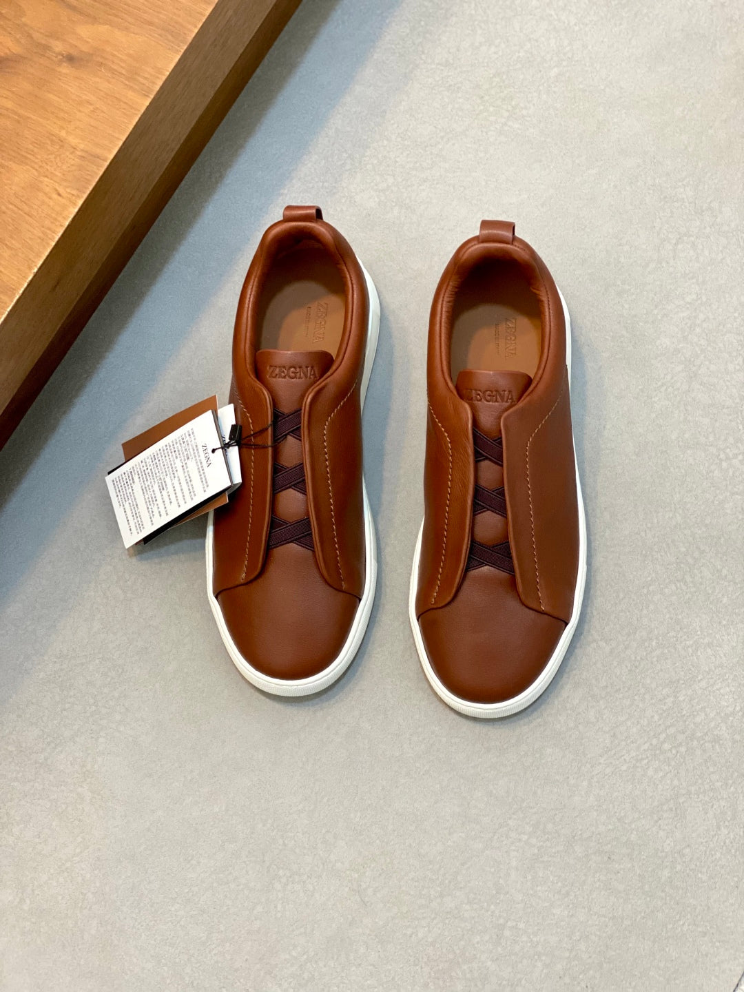 Ermenegildo Zegna Triple Stitch Deer Leather Sneakers