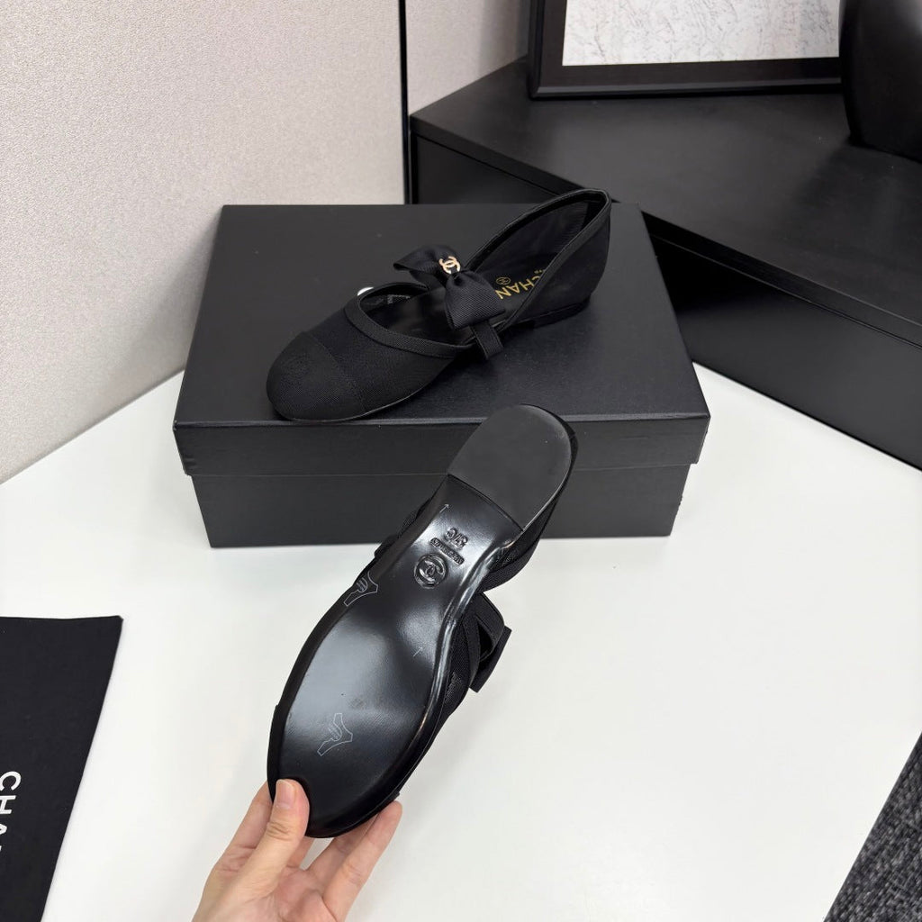 Chanel 2025 Hollow Bow Ballet Flats – 2025 Collection