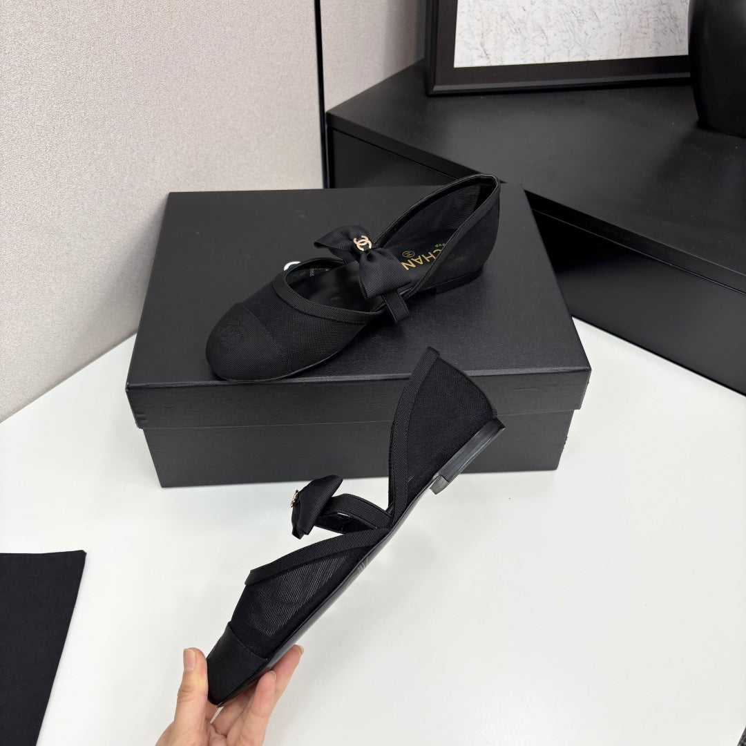 Chanel 2025 Hollow Bow Ballet Flats – 2025 Collection