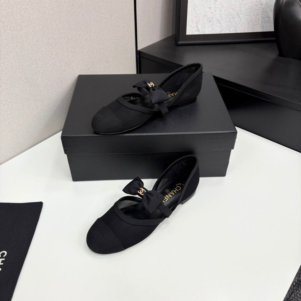 Chanel 2025 Hollow Bow Ballet Flats – 2025 Collection