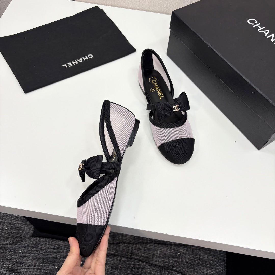 Chanel 2025 Hollow Bow Ballet Flats – 2025 Collection