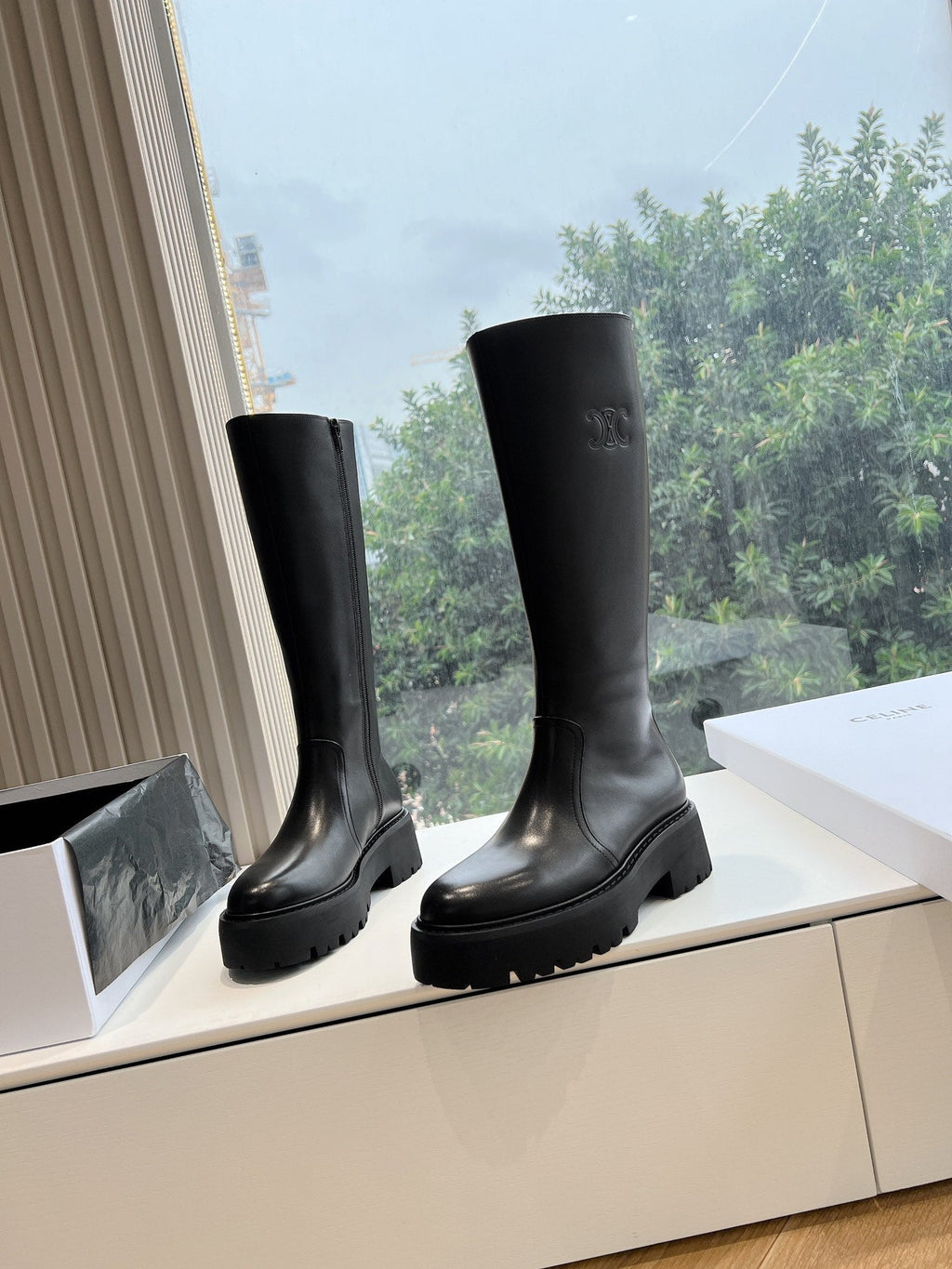 Celine Triomphe Knee-High Riding Boots – 2023 Autumn/Winter Collection