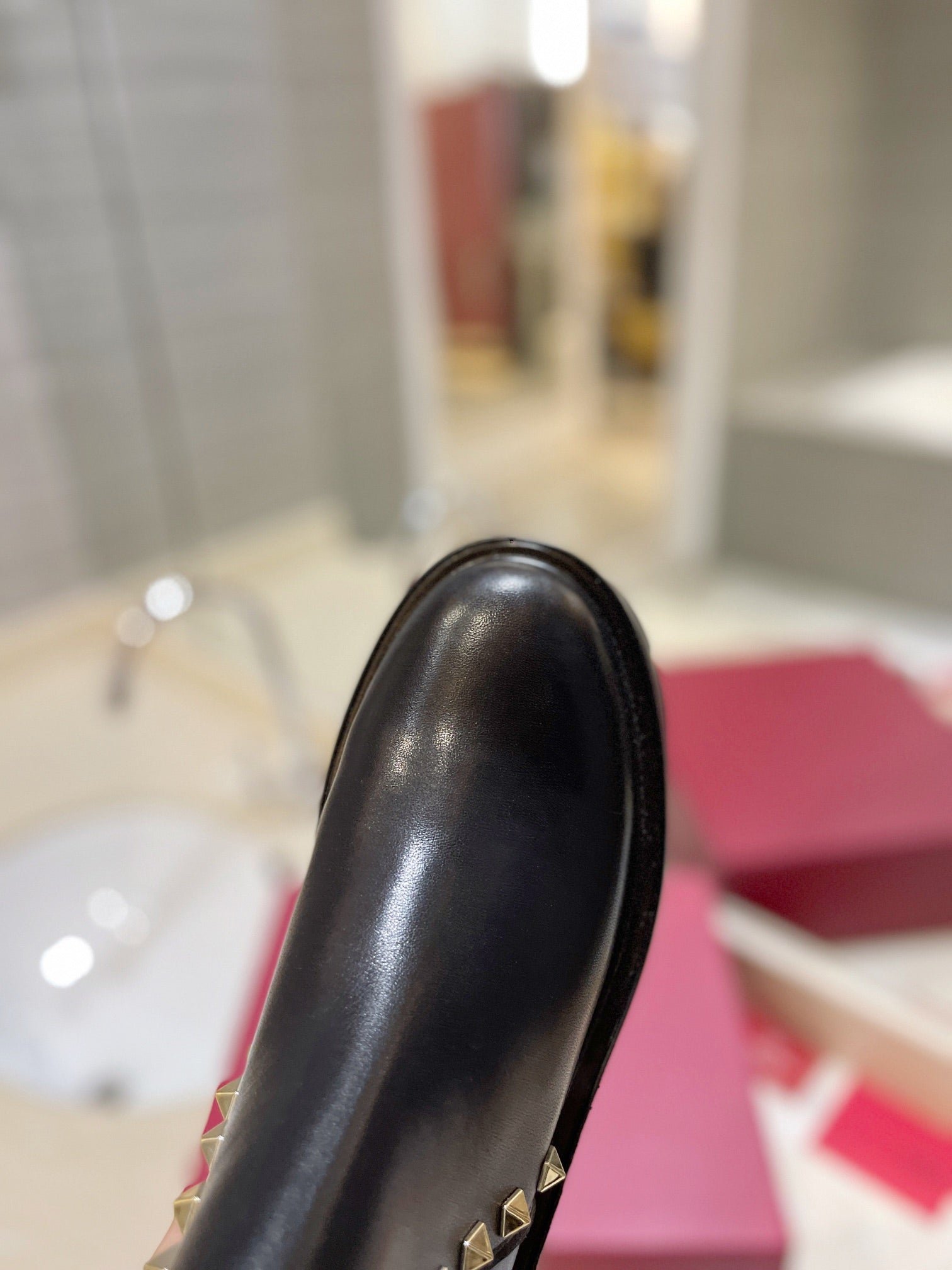 Valentino Garavani Uniqueform Calfskin Platform Ankle Boots