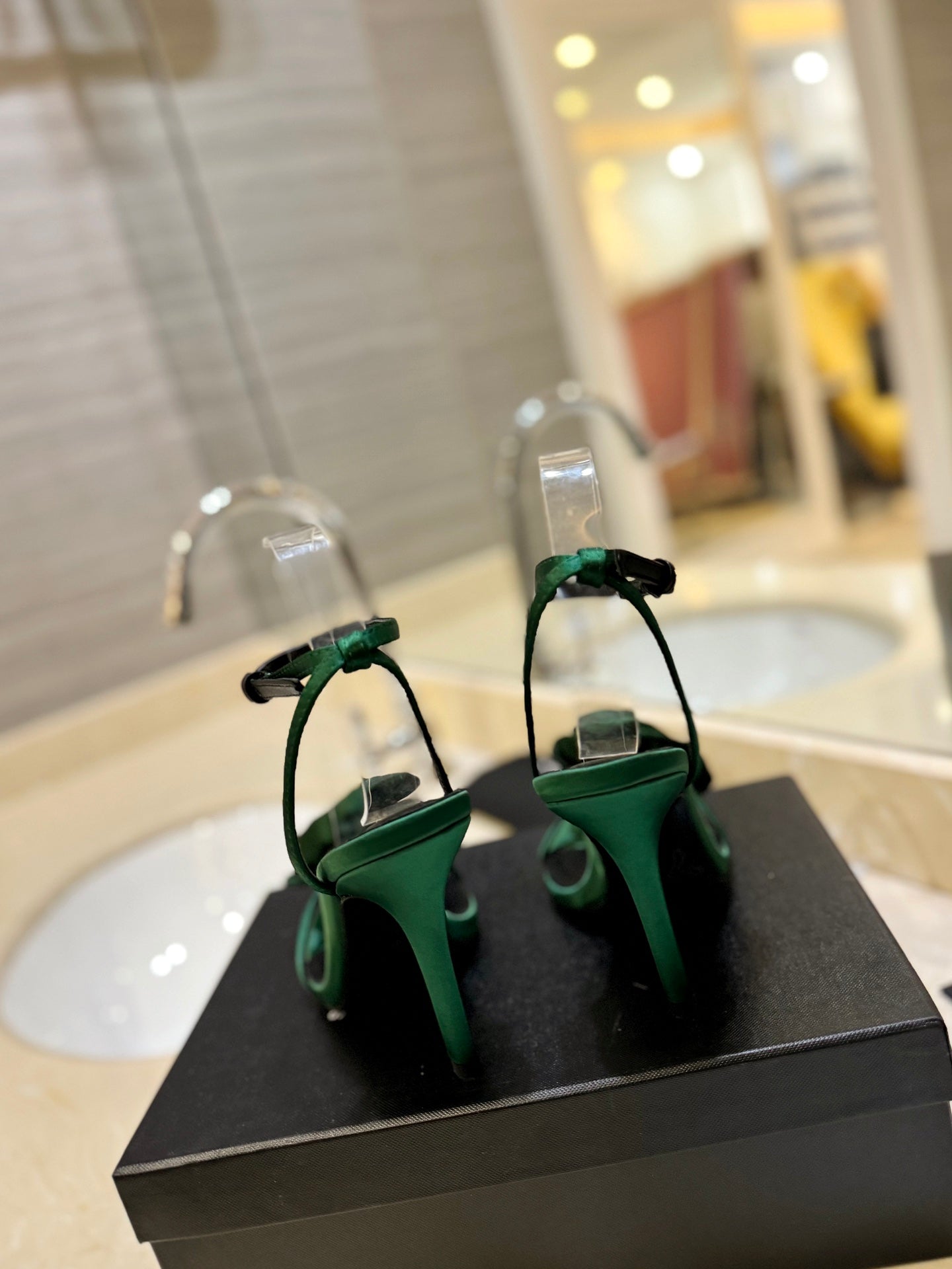 Saint Laurent YSL Flower Buckle Heeled Sandals