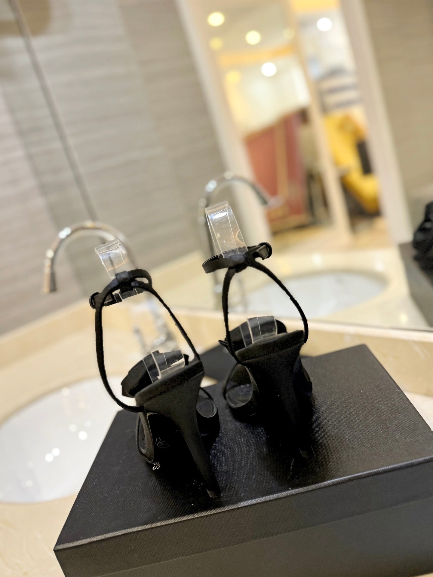 Saint Laurent YSL Flower Buckle Heeled Sandals