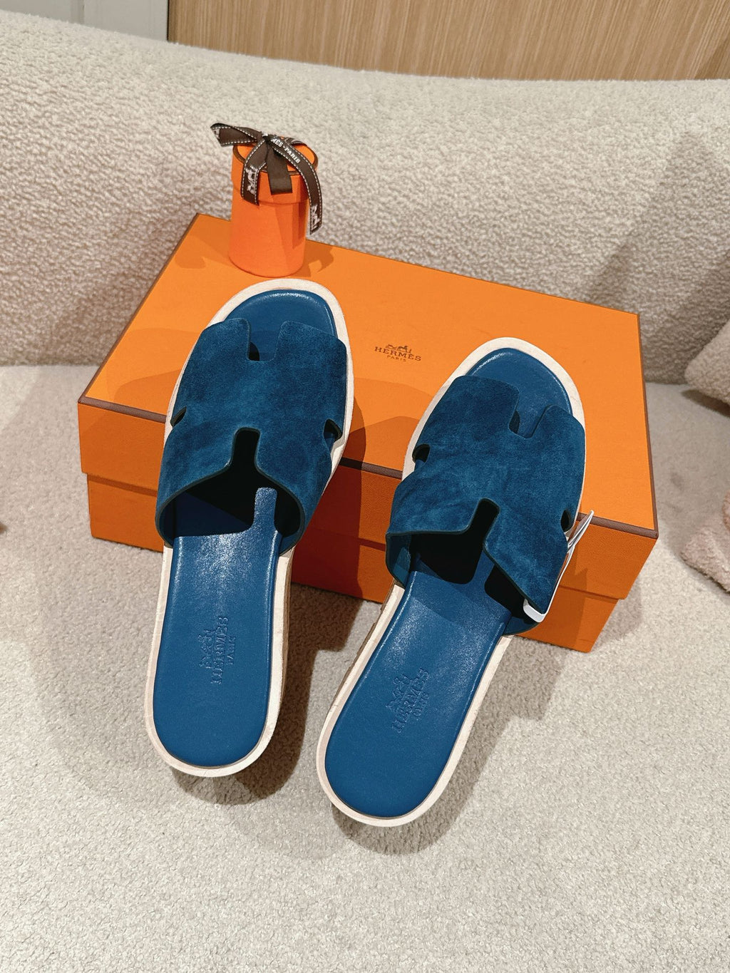 Hermès H-Strap Calfskin Platform Sandals