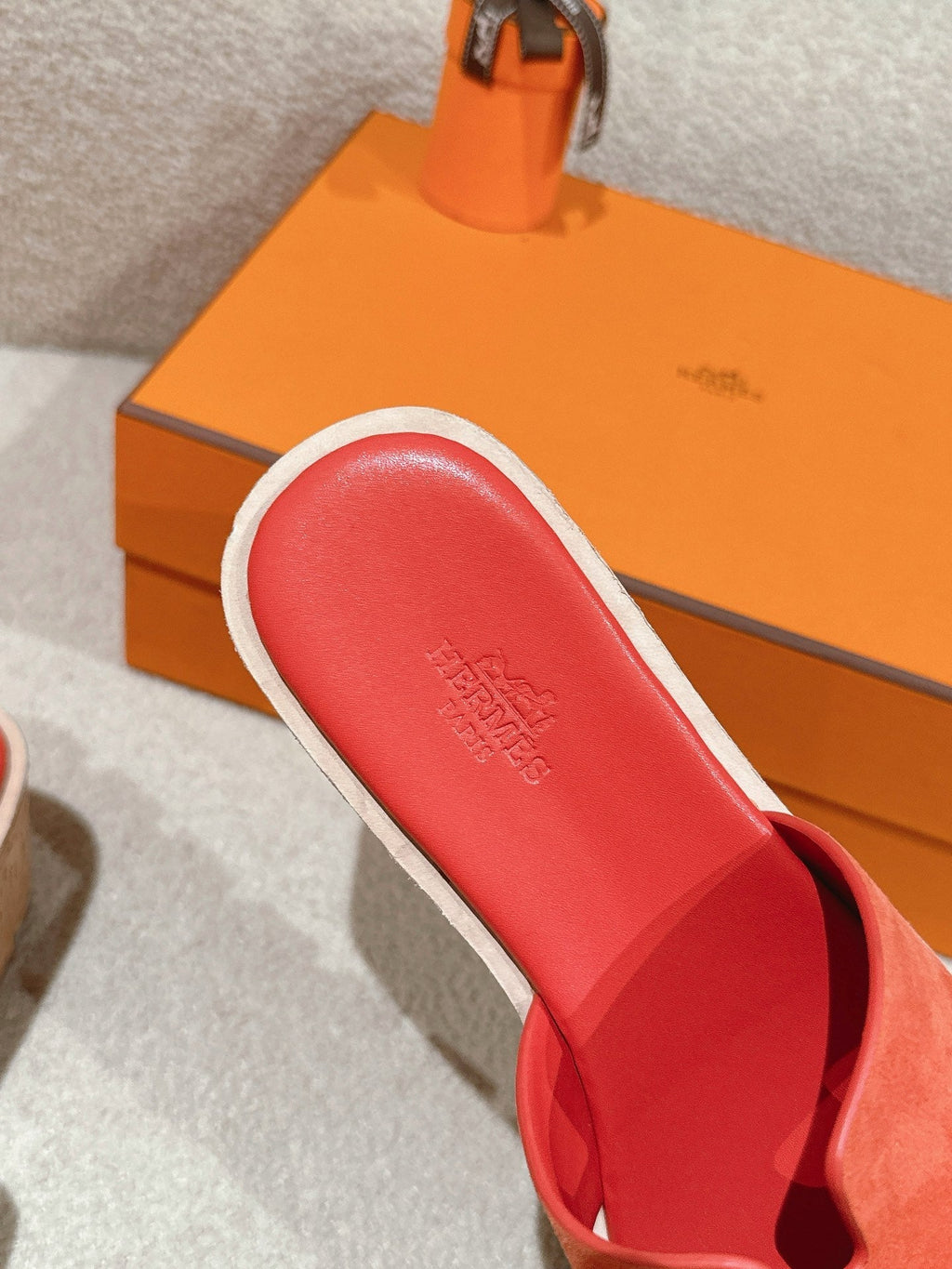 Hermès H-Strap Calfskin Platform Sandals