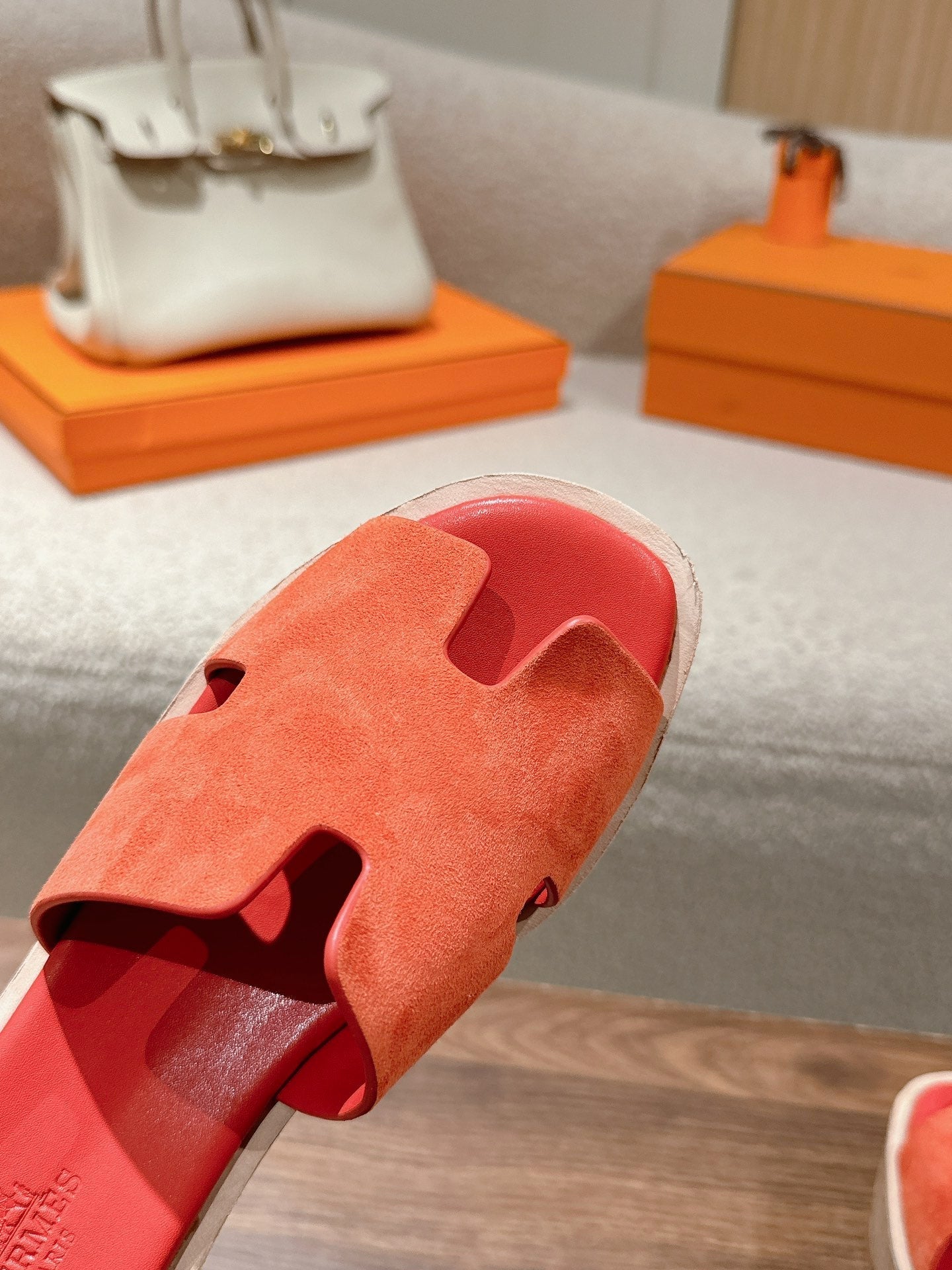 Hermès H-Strap Calfskin Platform Sandals