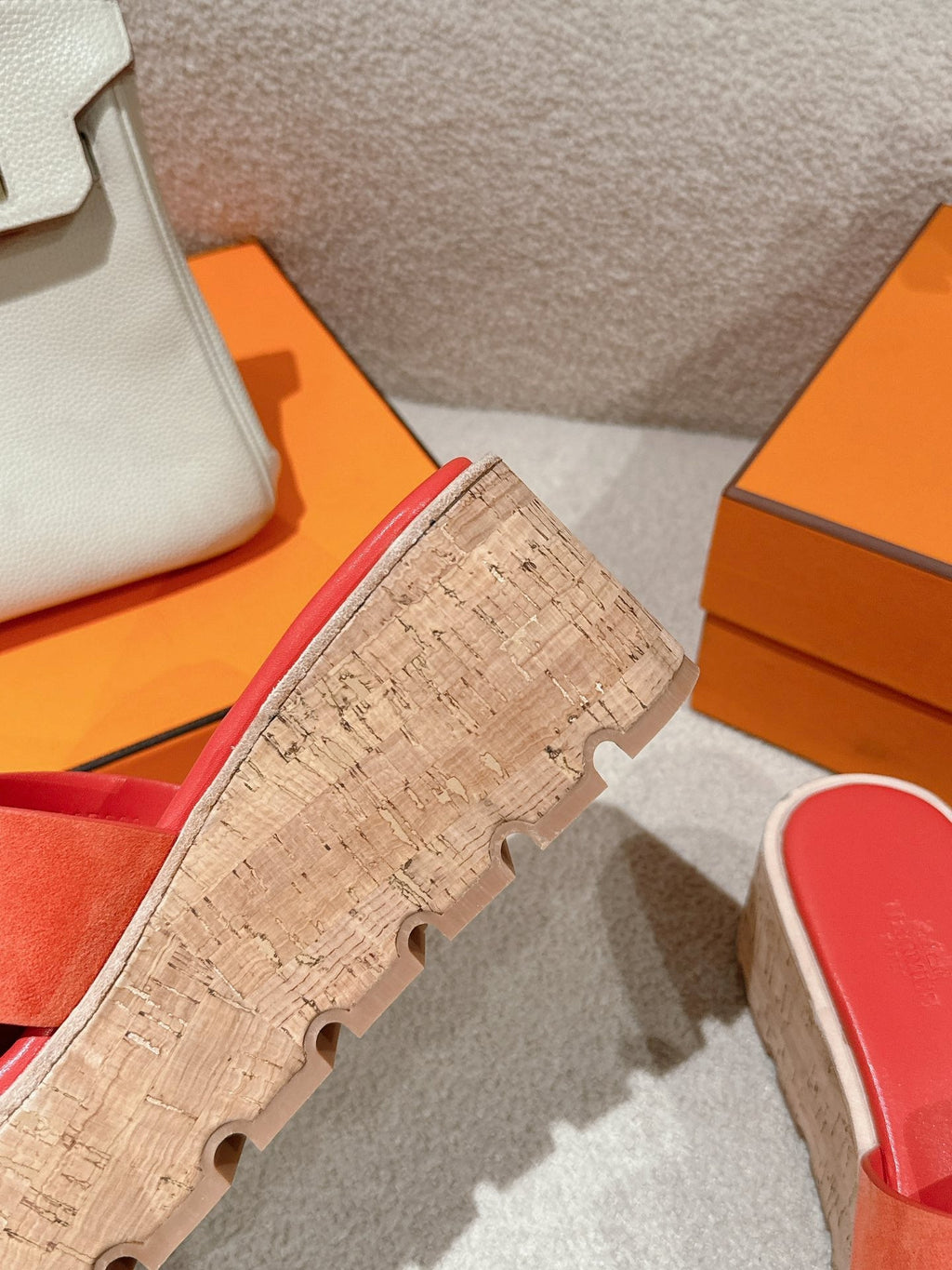 Hermès H-Strap Calfskin Platform Sandals