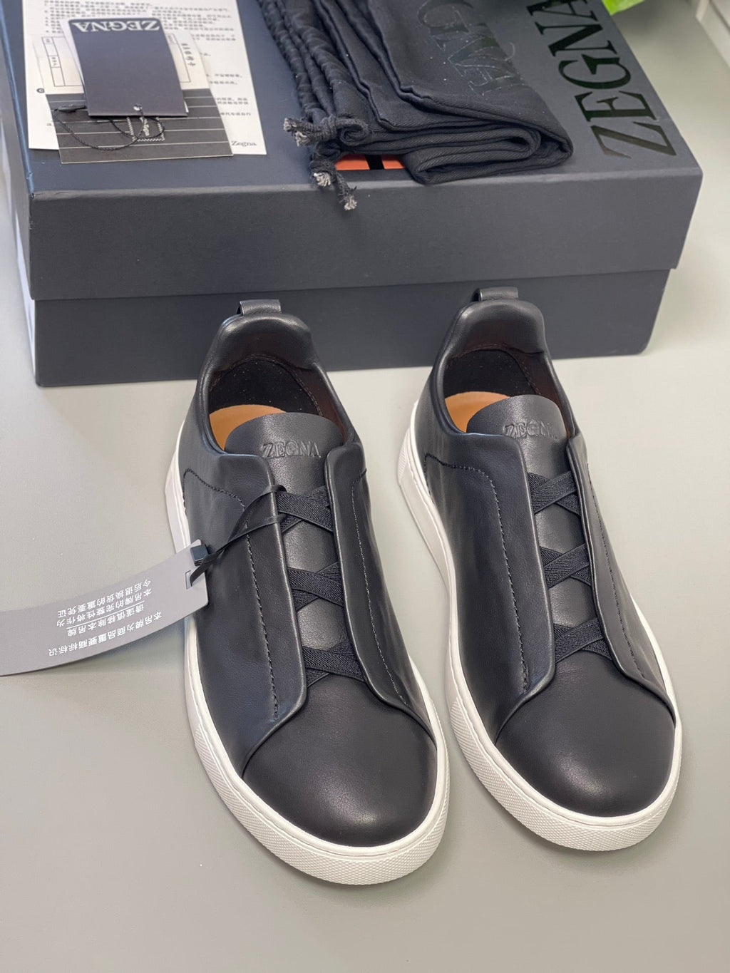 Zegna SECONDSKIN Triple Stitch Low-Top Sneakers