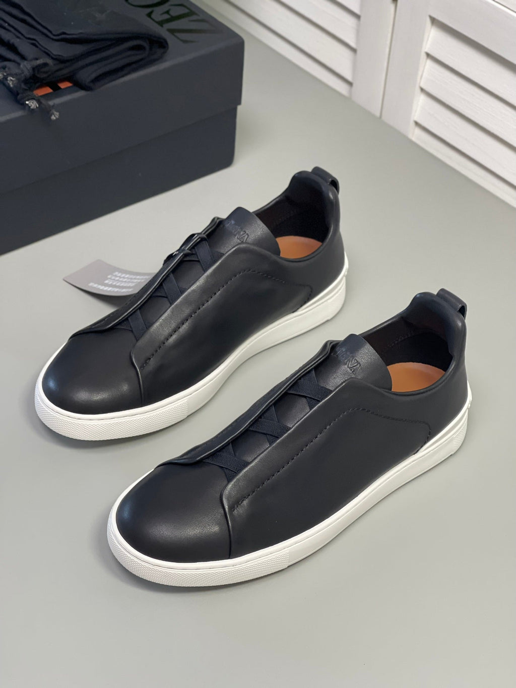 Zegna SECONDSKIN Triple Stitch Low-Top Sneakers