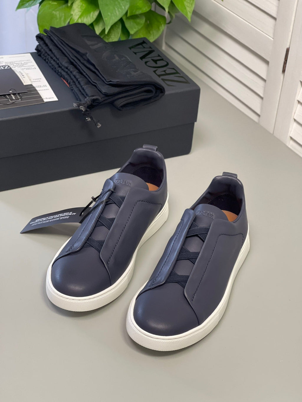 Zegna SECONDSKIN Triple Stitch Low-Top Sneakers