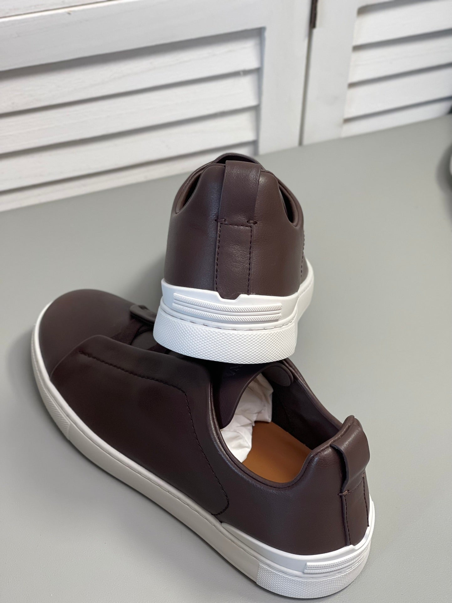 Zegna SECONDSKIN Triple Stitch Low-Top Sneakers