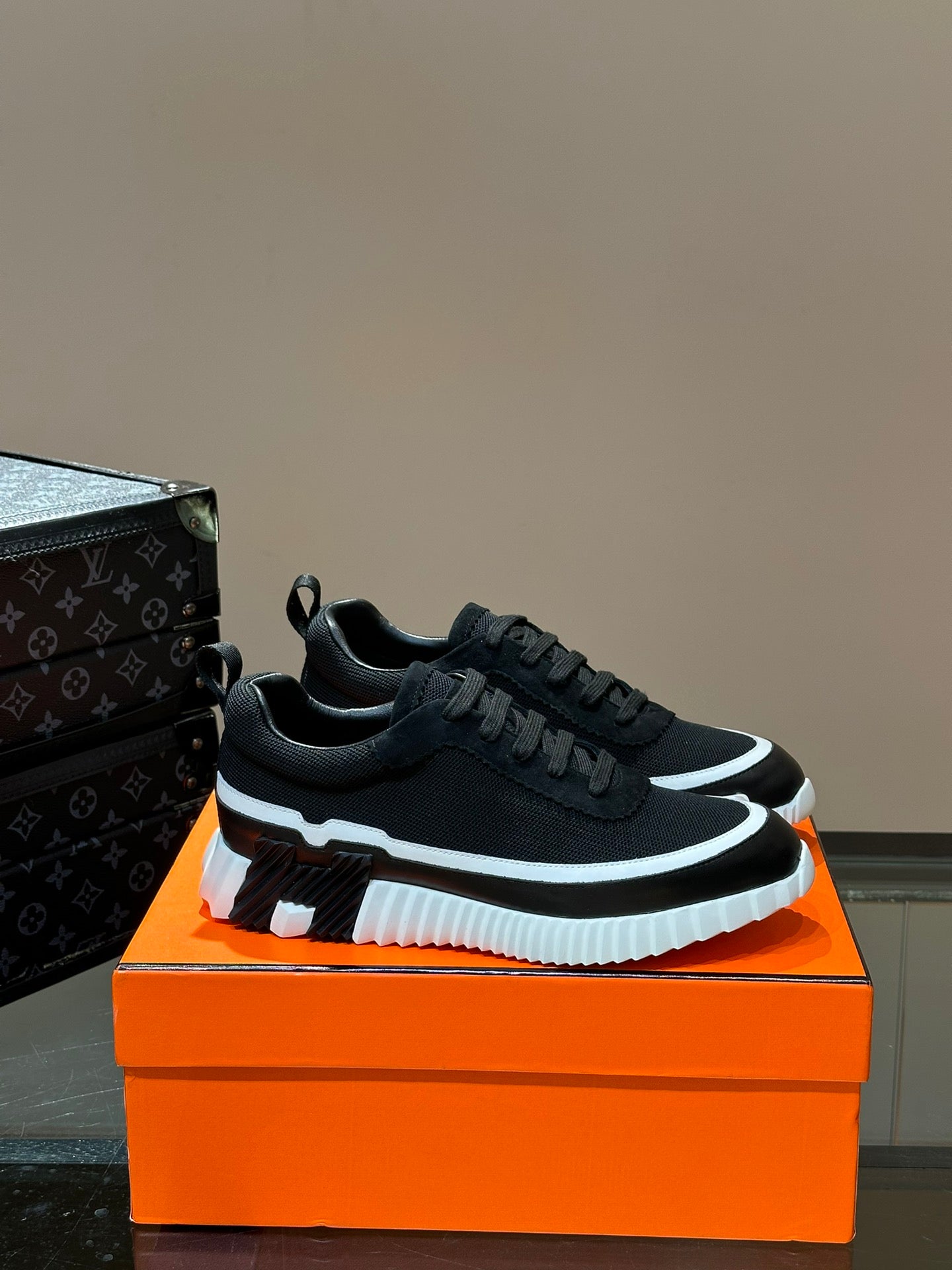 Hermès Bouncing Calfskin Mesh Sneakers