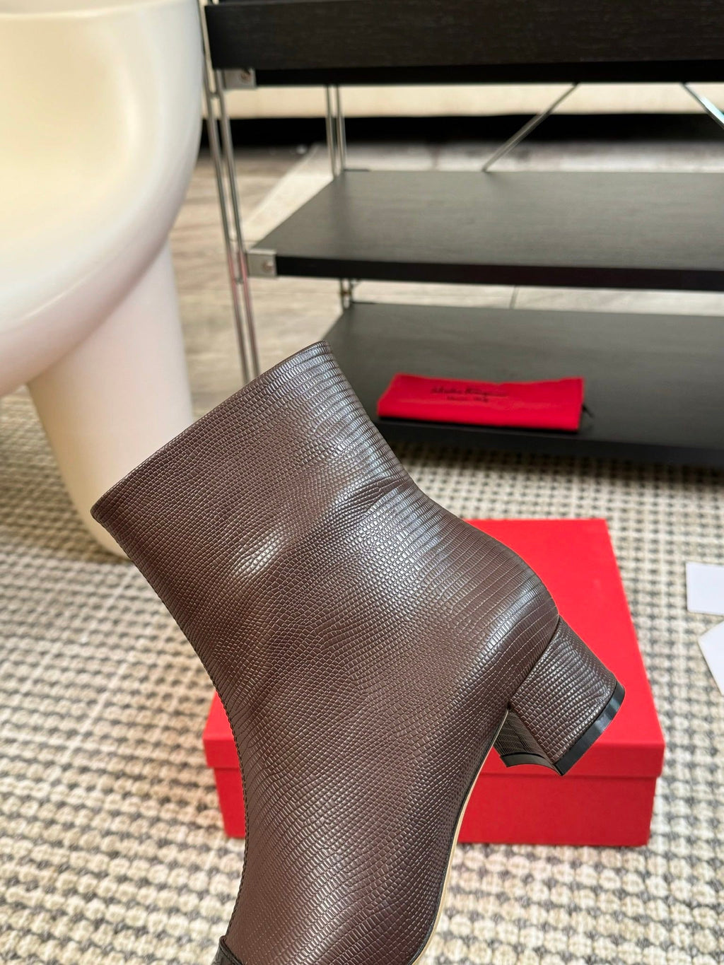 Ferragamo Pointed Toe Chunky Heel Ankle Boots – Autumn/Winter Collection