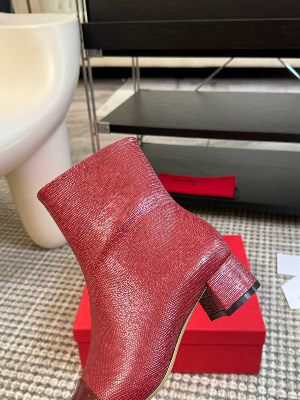 Ferragamo Pointed Toe Chunky Heel Ankle Boots – Autumn/Winter Collection