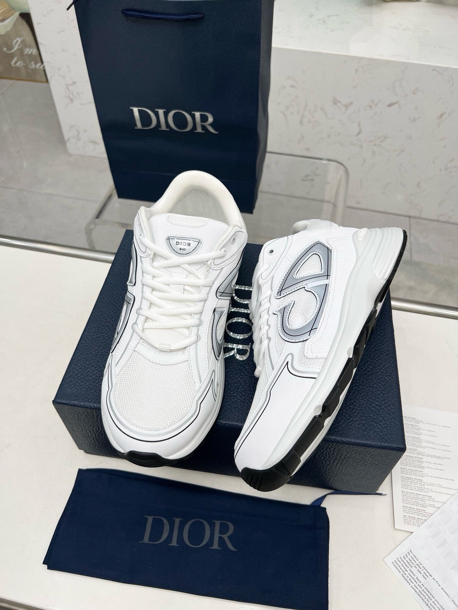 Dior B30 Unisex Mesh and Leather Sneakers