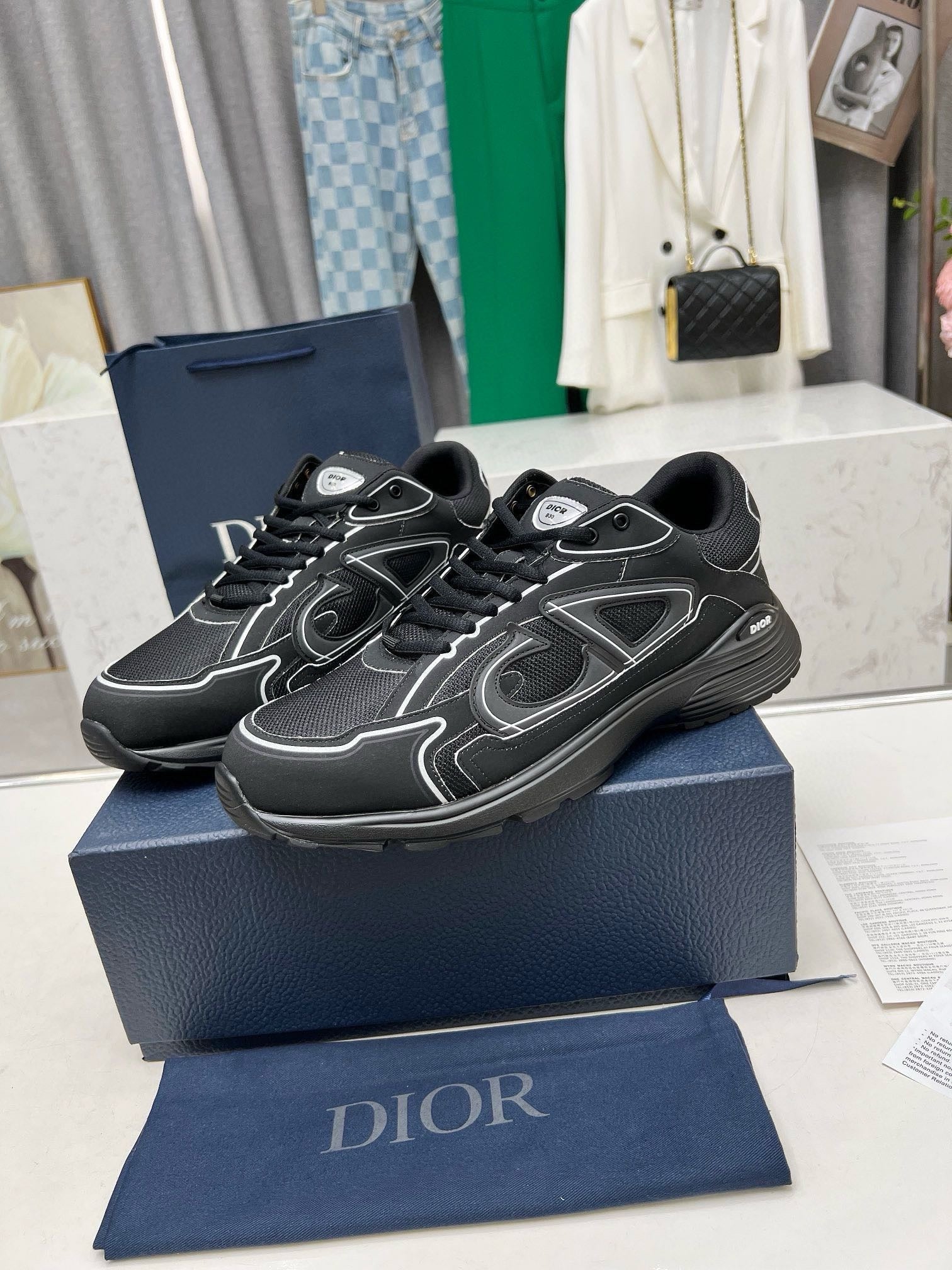 Dior B30 Unisex Mesh and Leather Sneakers